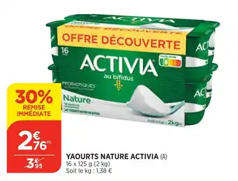 Bi1 Yaourts nature activia offre