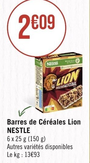 Barres de Céréales Lion NESTLE