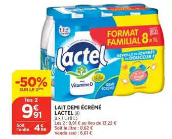 Bi1 Lait demi écrémé lactel offre