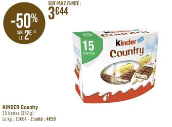 Géant Casino KINDER Country offre