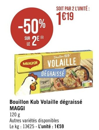 Géant Casino Bouillon Kub Volaille dégraissé MAGGI offre