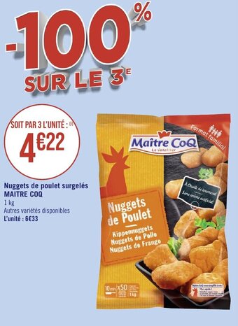 Géant Casino Nuggets de poulet surgelés MAITRE COQ offre