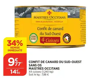 Bi1 Confit de canard du sud-ouest sans os offre