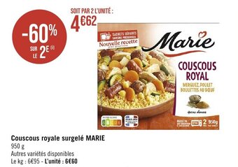 Géant Casino Couscous royale surgelé MARIE offre