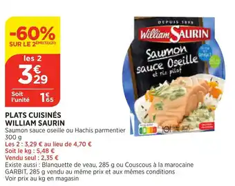 Bi1 Plats cuisinés william saurin offre