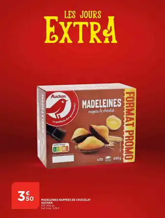 Bi1 Madeleines nappées de chocolat auchan offre