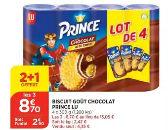 Bi1 Biscuit goût chocolat prince lu offre