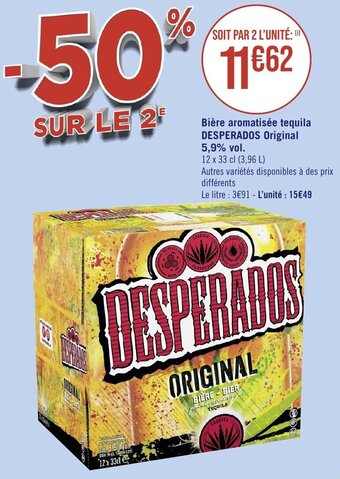 Bière aromatisée tequila DESPERADOS Original 5,9% vol.