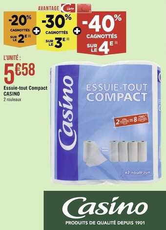 Géant Casino Essuie-tout Compact CASINO offre