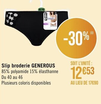 Géant Casino Slip broderie GENEROUS offre