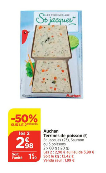 Bi1 Auchan Terrines de poisson offre