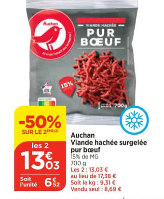 Bi1 Auchan Viande hachée surgelée pur bœuf offre