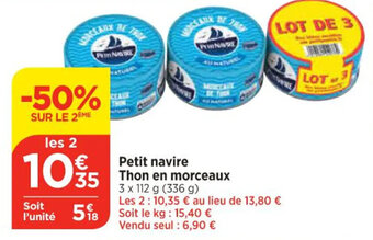 Bi1 Petit navire Thon en morceaux offre