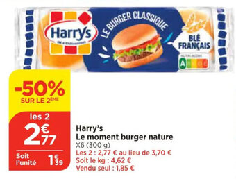 Bi1 Harry's Le moment burger nature offre