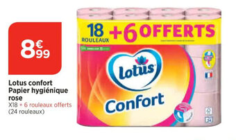 Bi1 Lotus confort Papier hygiénique rose offre
