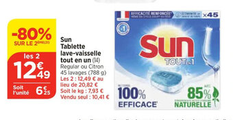 Bi1 Sun Tablette lave-vaisselle tout en un offre