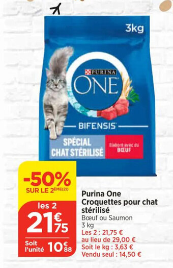Bi1 Purina One Croquettes pour chat stérilisé offre