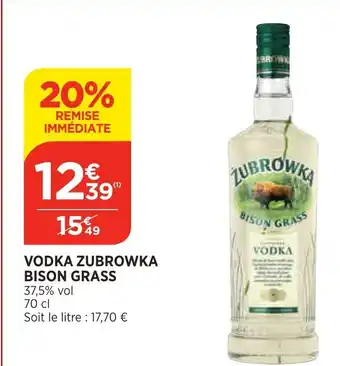 Bi1 Vodka Zubrowka Bison Grass offre