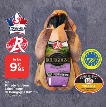 Bi1 bi1 Pintade fermière Label Rouge de Bourgogne IGP offre