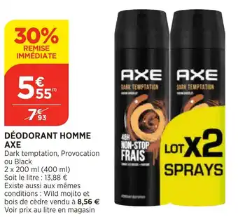 Bi1 Déodorant Homme Axe offre