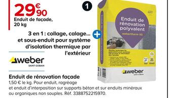 Castorama Weber enduit de rénovation façade offre