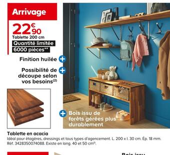 Castorama Tablette en acacia offre