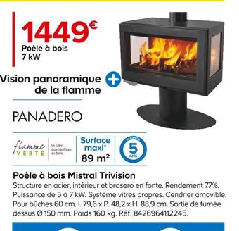 Castorama Panadero poêle à bois mistral trivision offre