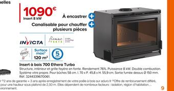 Castorama Invicta insert à bois 700 ethera turbo offre