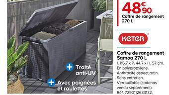 Keter coffre de rangement samoa 270 l