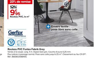Gerlor rouleau pvc funtex fabrik grey
