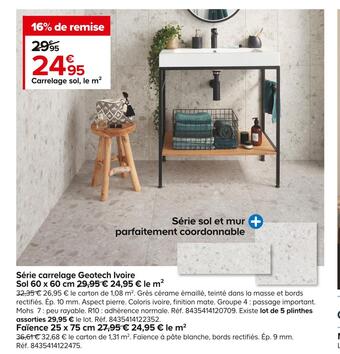 Castorama Série carrelage geotech ivoire offre