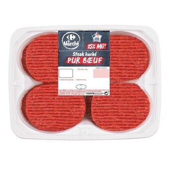 Carrefour 8 steaks hachés pur bœuf 15% m.g. carrefour le marché offre
