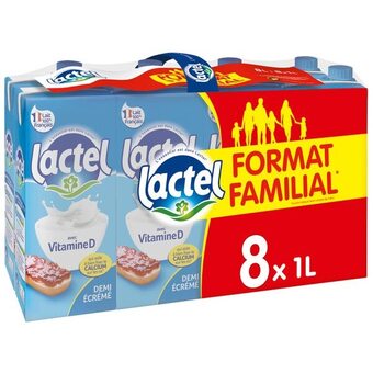 Carrefour Lactel lait u.h.t. demi-écrémé format familial offre