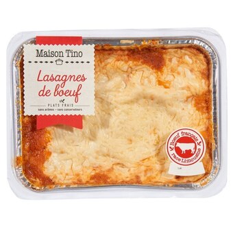 Carrefour Market Lasagnes au bœuf de race limousine maison tino offre