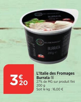 L'Italie des Fromages Burrata