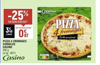 Spar Casino pizza 4 fromages surgelée offre