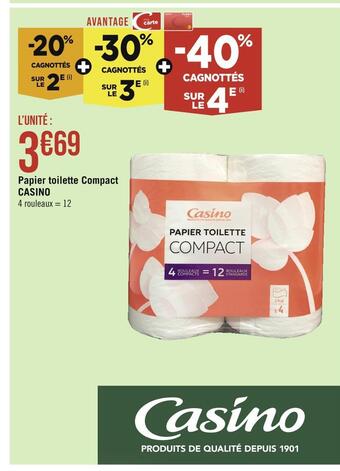 Casino Supermarchés Casino papier toilette compact offre