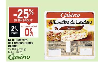 Spar Casino allumettes de lardons fumés offre