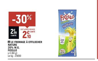 Spar Ficello le fromage à effilocher nature 20% m.g offre