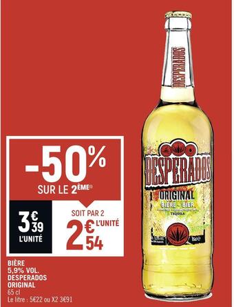 Spar Desperados bière 5,9% vol. original offre