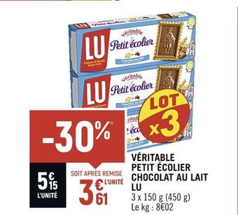 Lu véritable petit écolier chocolat au lait
