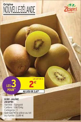 Intermarché Zespri kiwi jaune offre
