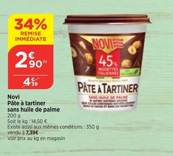 Bi1 Novi Pâte à tartiner sans huile de palme offre