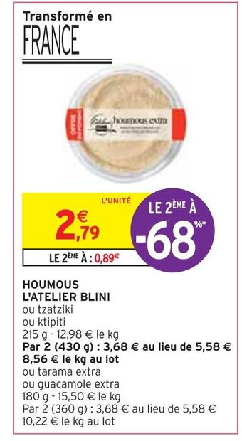 Intermarché L'atelier blini houmous offre