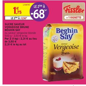 Intermarché Béghin say sucre saveur vergeoise brune offre