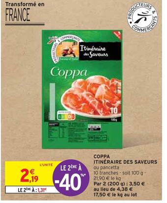 Intermarché Itinéraire des saveurs coppa offre