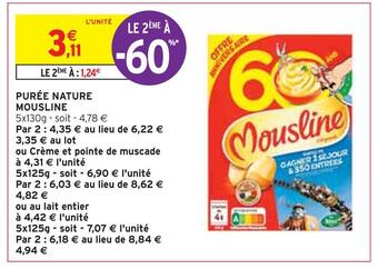 Intermarché Mousline purée nature offre