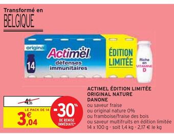 Intermarché Danone actimel édition limitée original nature offre
