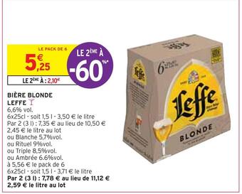 Intermarché Leffe bière blonde offre
