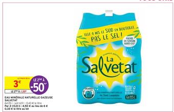 Intermarché Salvetat eau minérale naturelle gazeuse offre
